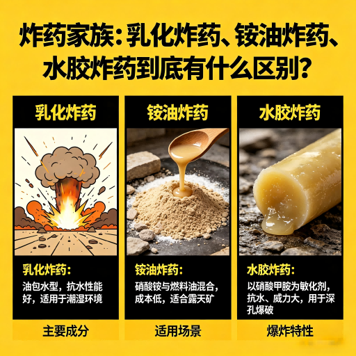 霸州炸药家族：乳化炸药、铵油炸药、水胶炸药到底有什么区别？